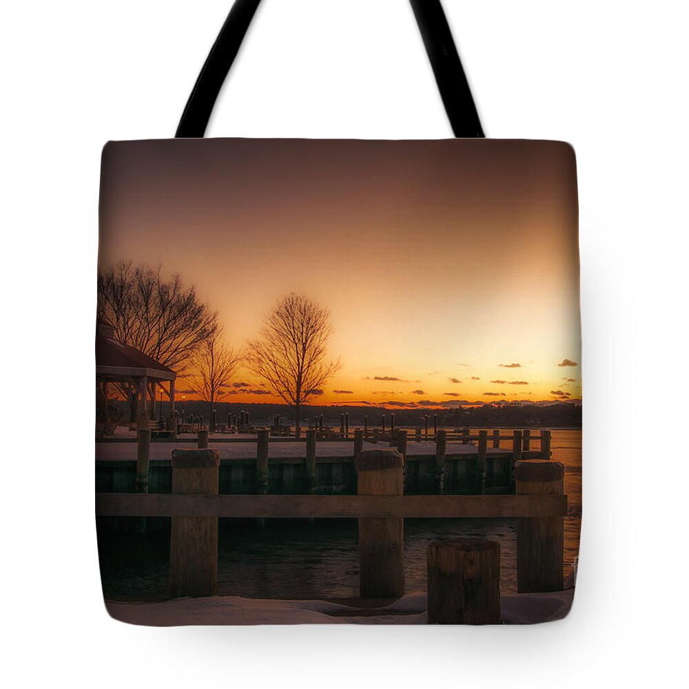 Northport Tote Bag featuring the photograph Northport Sunset by Alissa Beth Photography