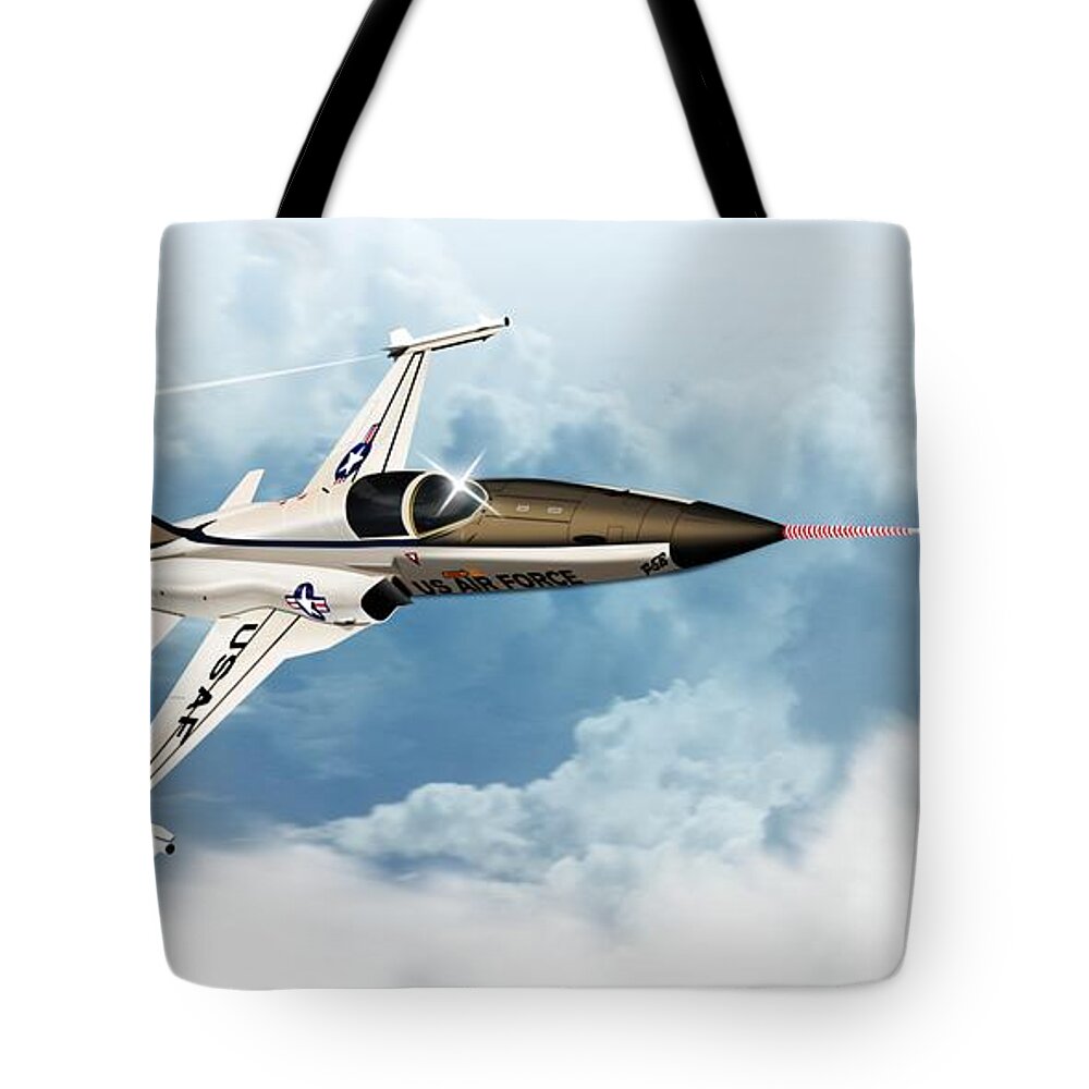 Jets Tote Bag featuring the digital art Northrop F-5E Tiger 2 by John Wills