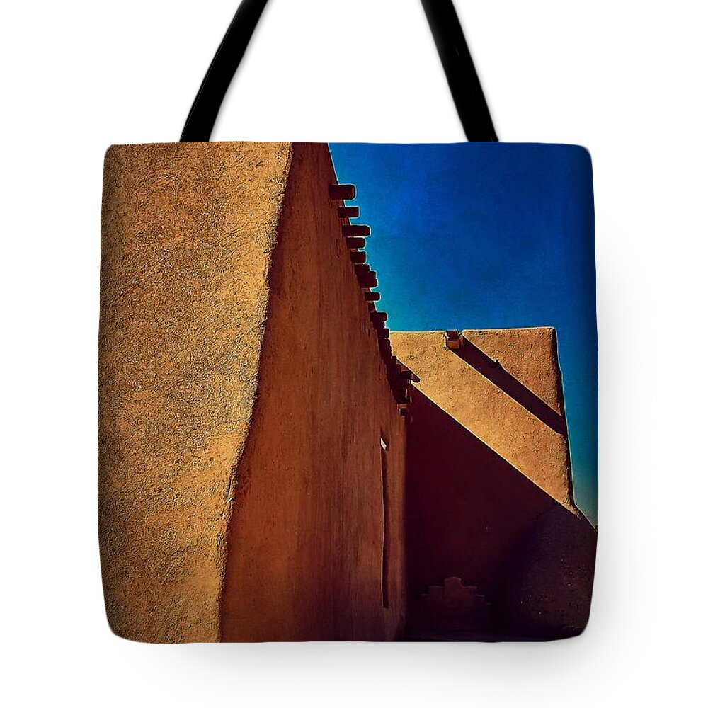 Santafe Tote Bag featuring the photograph Northside Shadows by Charles Muhle