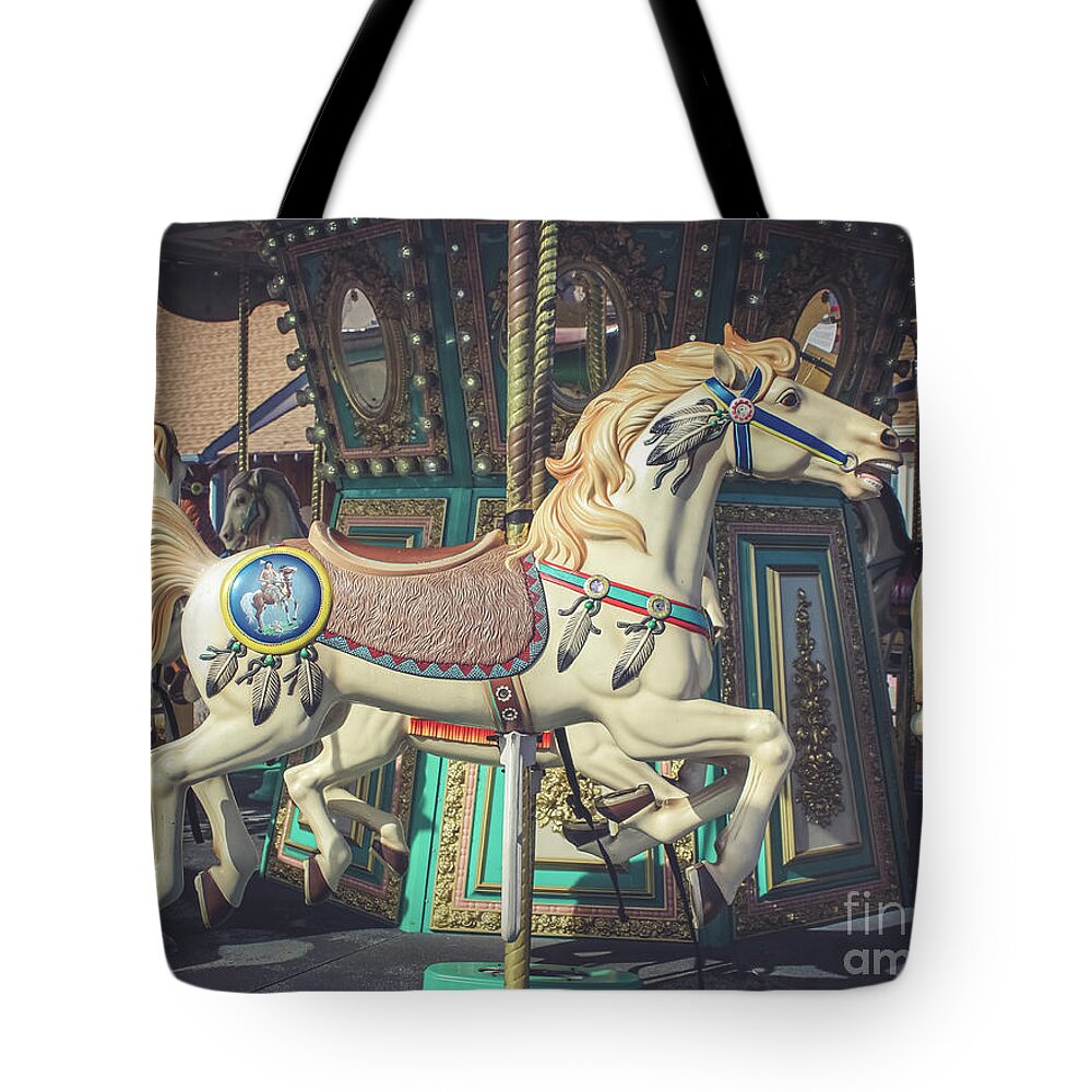 Carousels Tote Bag featuring the photograph Nostalgic Carousel by Colleen Kammerer