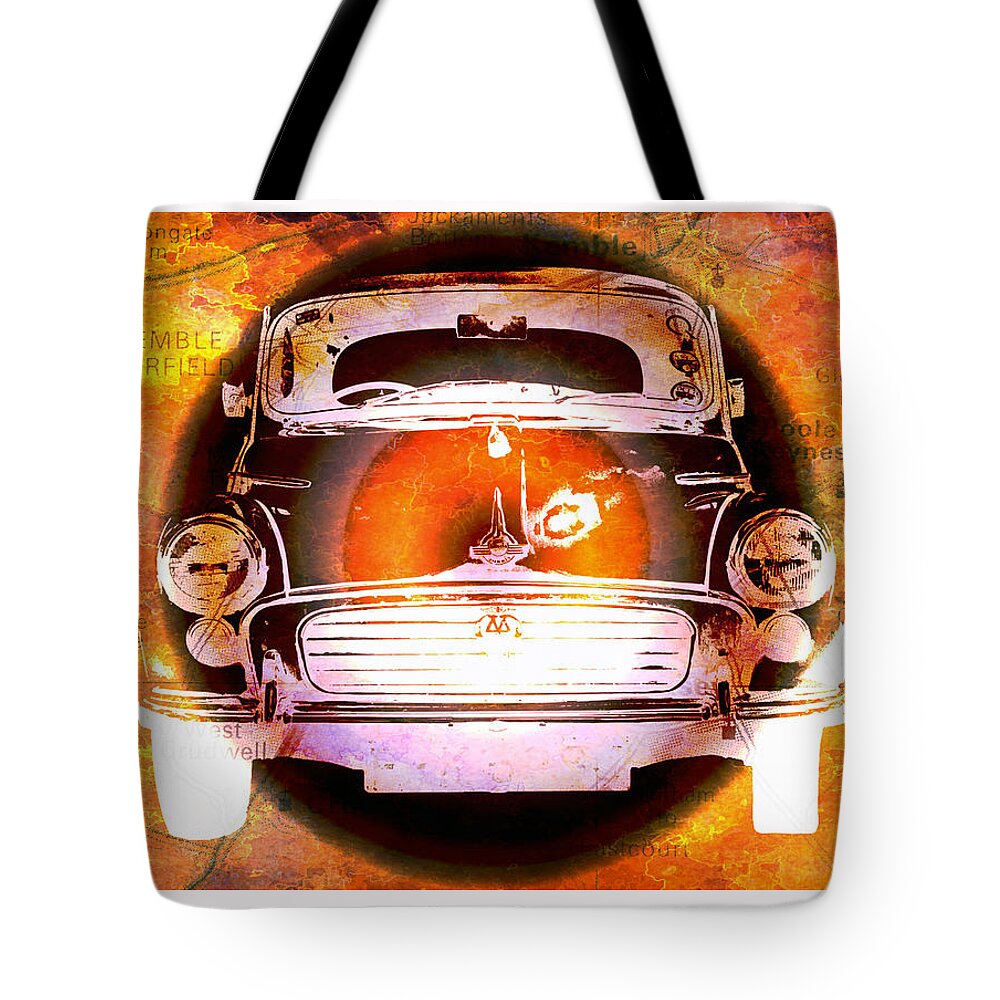 Morris Tote Bag featuring the digital art Nostalgic Travel by Hazy Apple