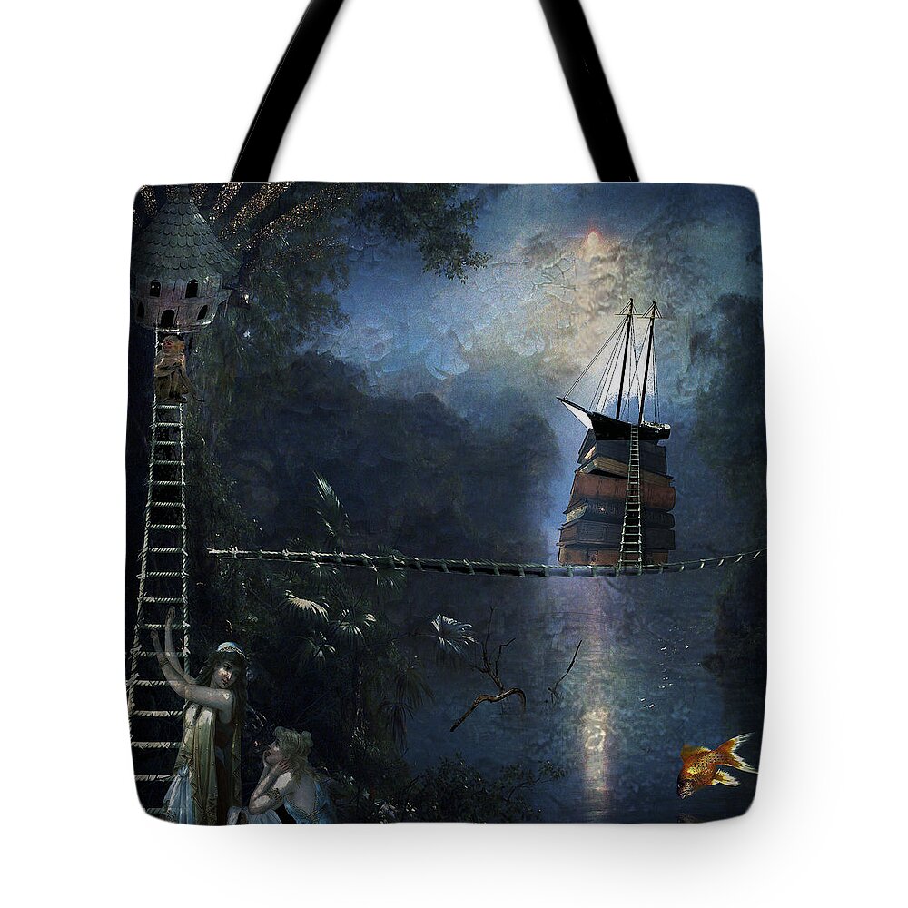 Magical Tote Bag featuring the digital art Not all is as it seems by Sue Masterson
