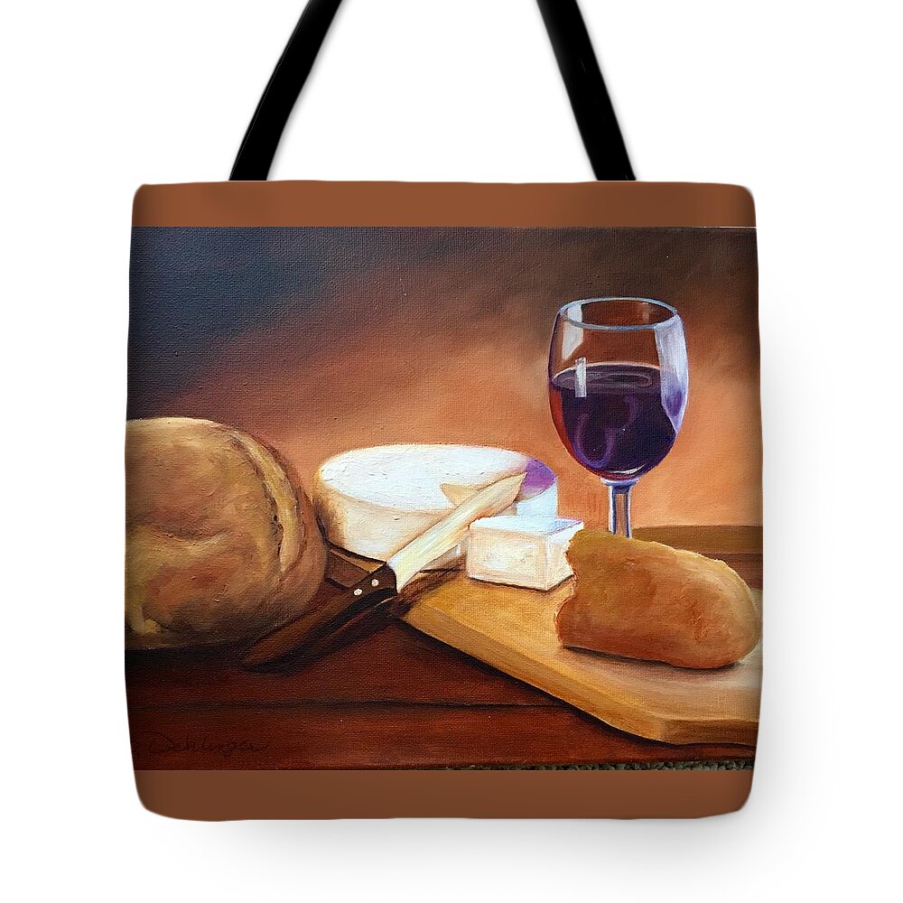 Still Life Tote Bag featuring the painting Not by Bread Alone by Susan Dehlinger