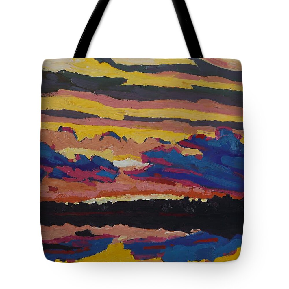 1831 Tote Bag featuring the painting Not Just Another November Sunset by Phil Chadwick