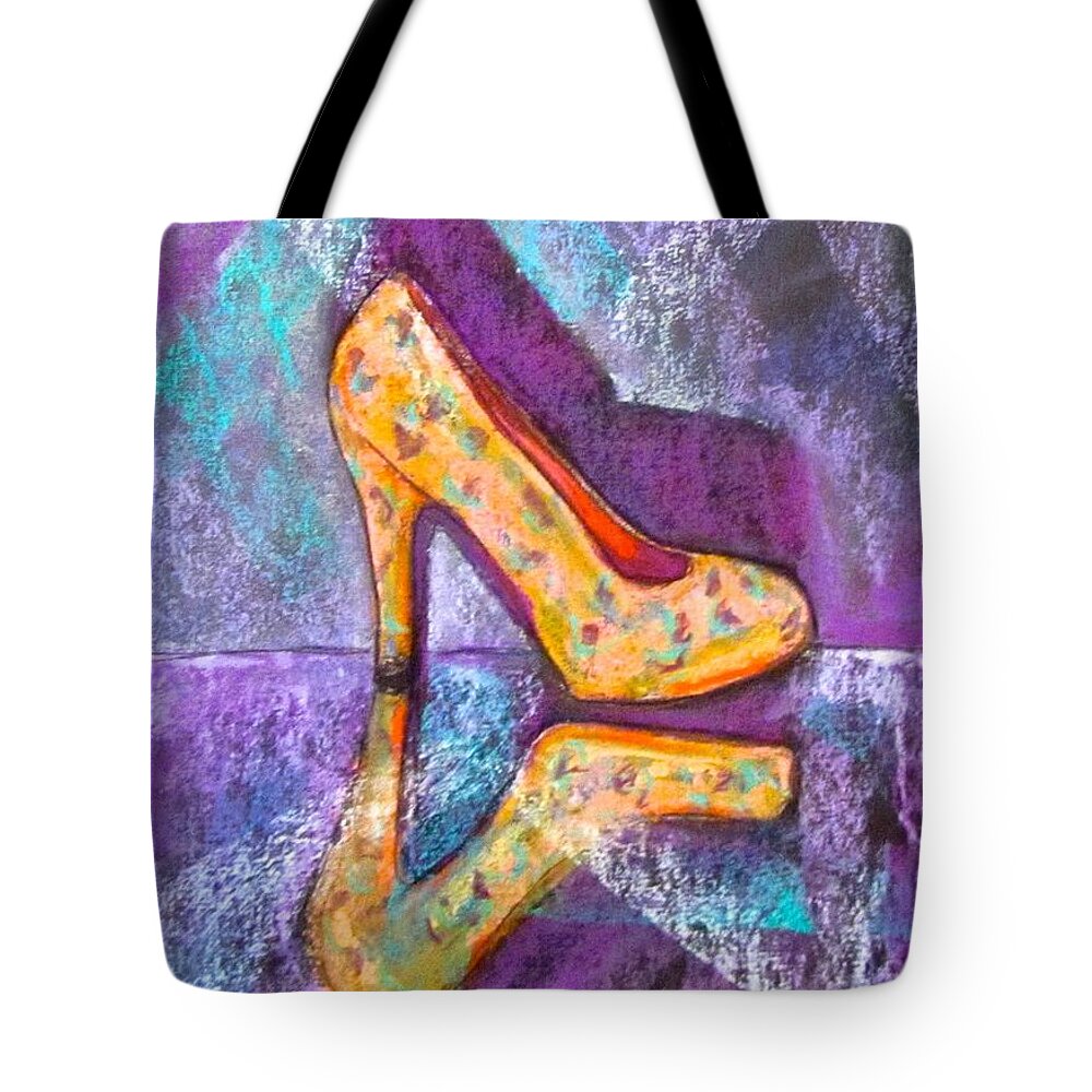 Shoe Tote Bag featuring the painting Not My Grannie's Shoe by Barbara O'Toole