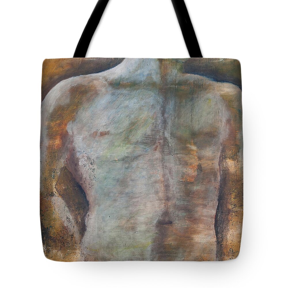 Anatomical Tote Bag featuring the painting Nothing Gold by Sara Young