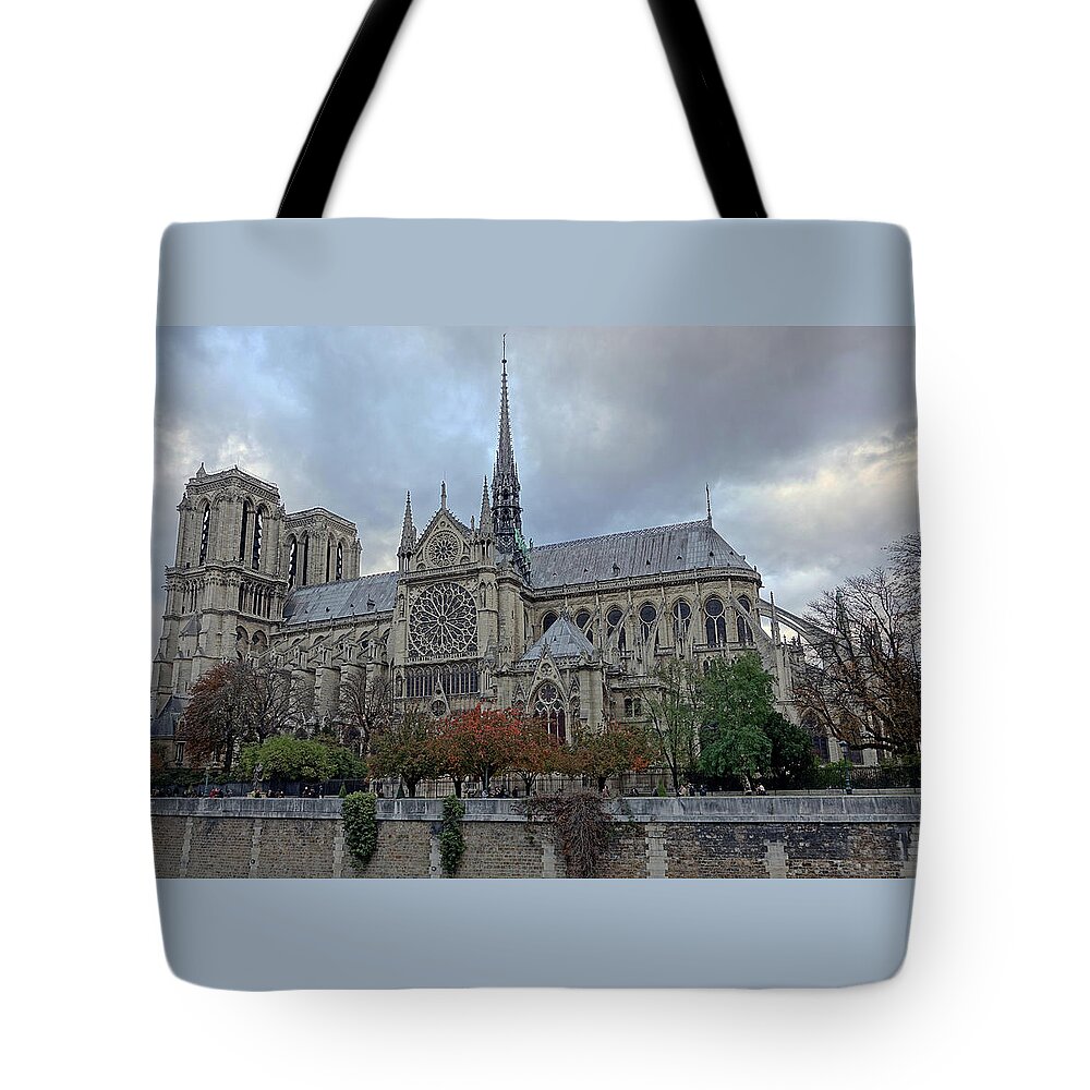 Paris Tote Bag featuring the photograph Notre Dame Cathedral In Paris, France by Rick Rosenshein