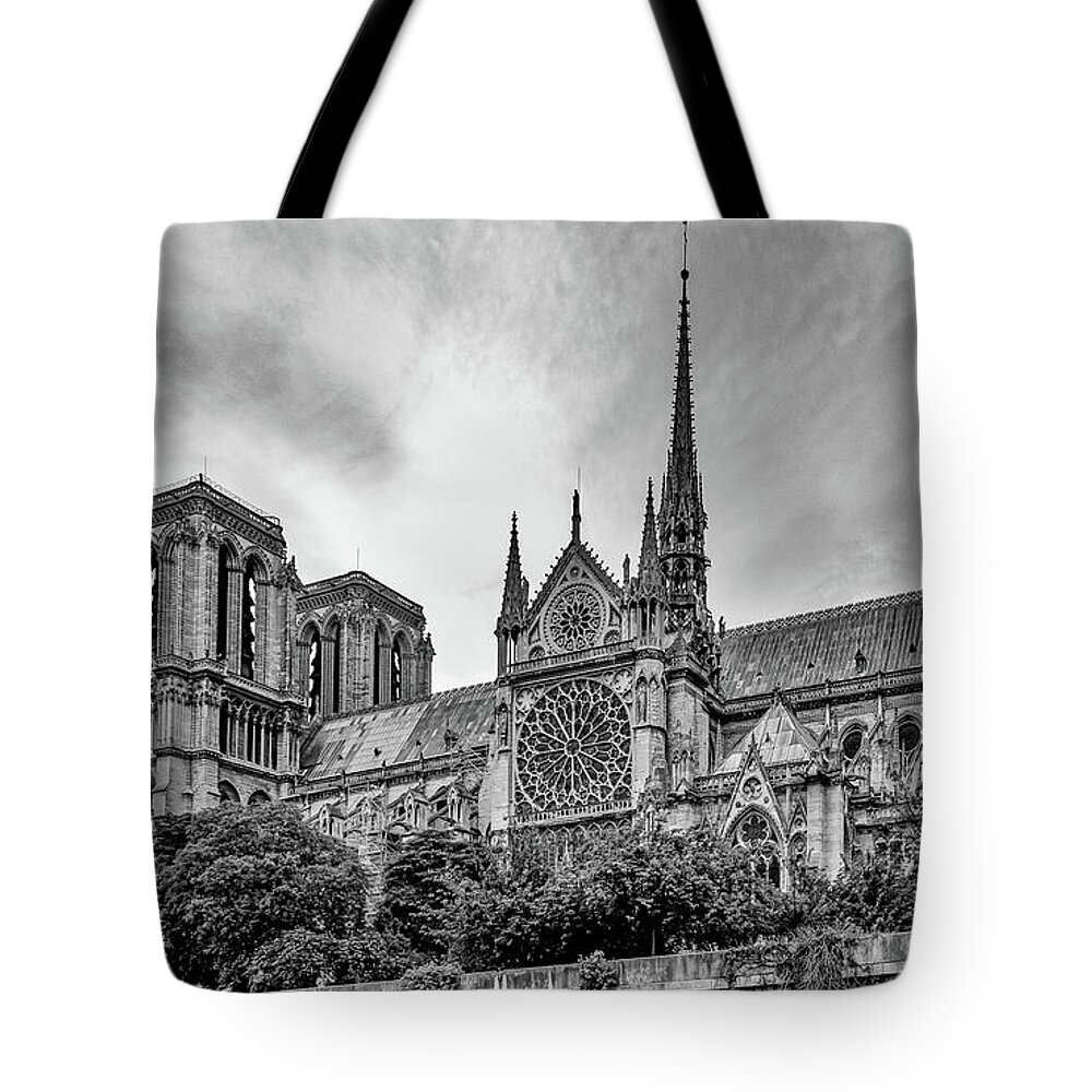 Church Tote Bag featuring the photograph Notre Dame from the Seine by John Roach