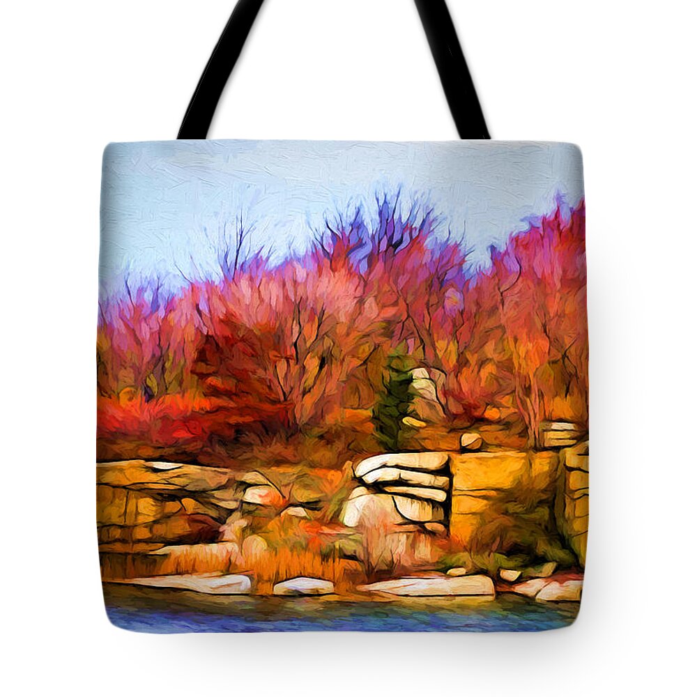 Digital Painting Tote Bag featuring the digital art November by Lilia S