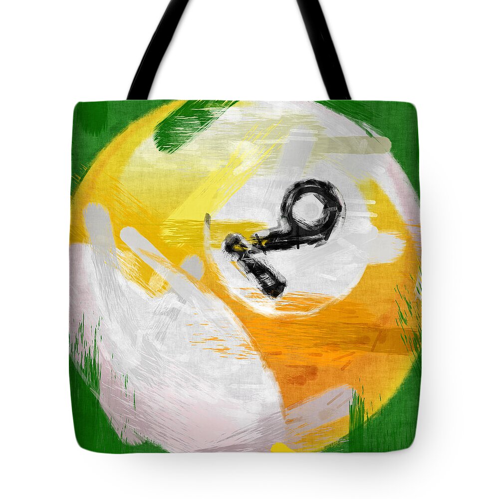 Nine Tote Bag featuring the photograph Number Nine Billiards Ball Abstract by David G Paul