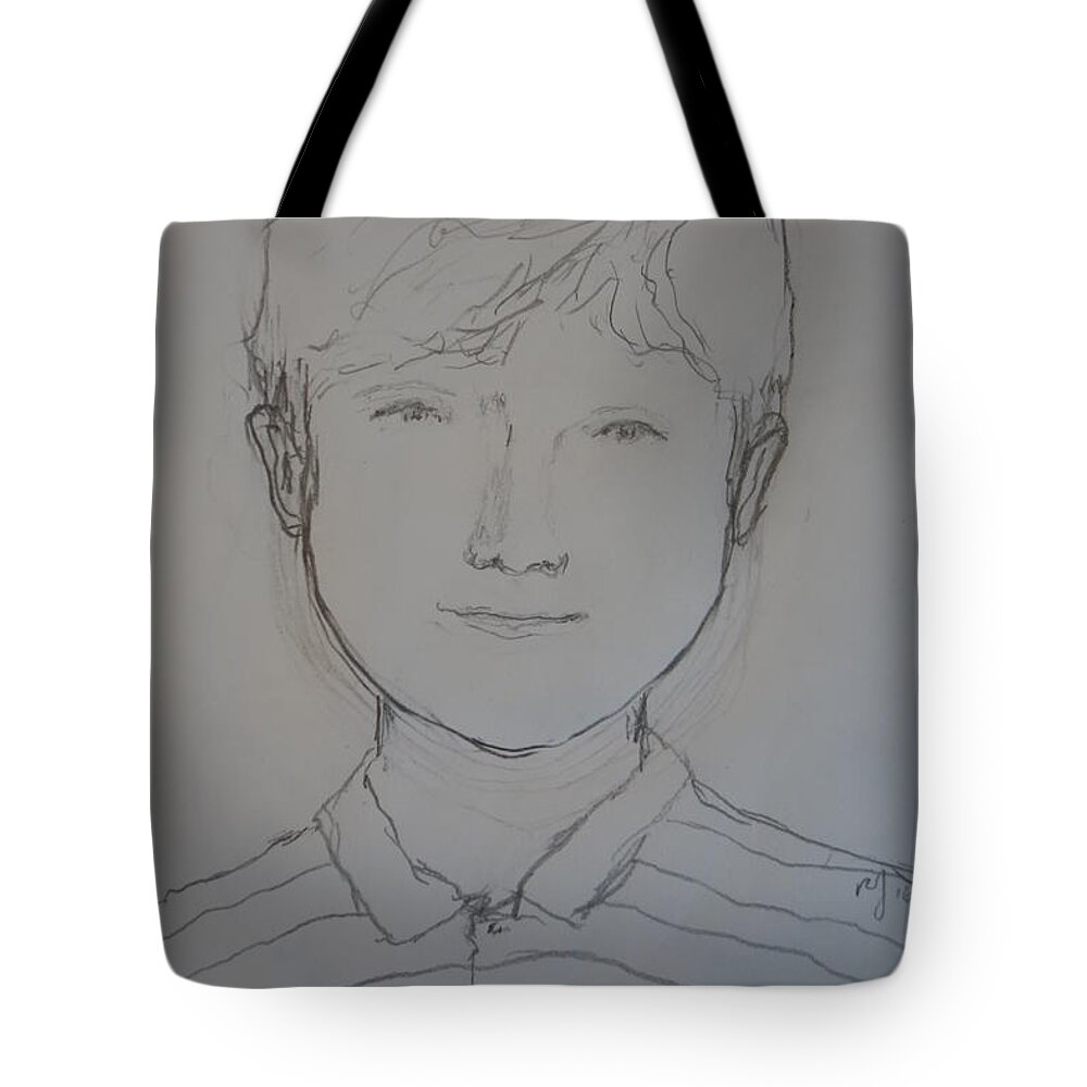 Drawing Tote Bag featuring the drawing Number Two Son by Rauno Joks