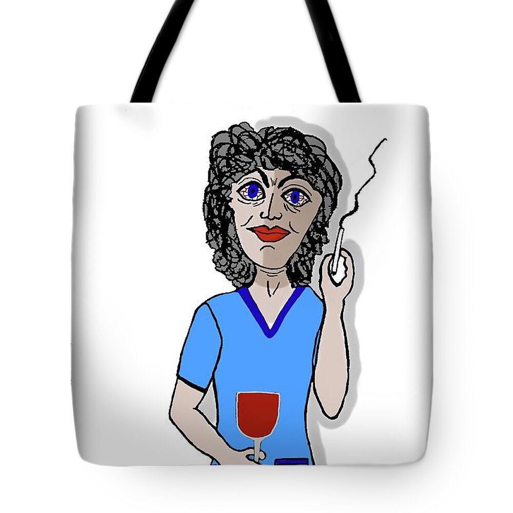 Nursing Tote Bag featuring the digital art Nurses week 2 by Laura Smith