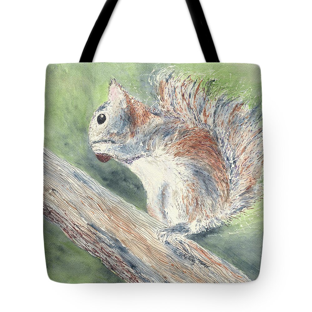 Squirrel Tote Bag featuring the painting Nut Job by Kathryn Riley Parker