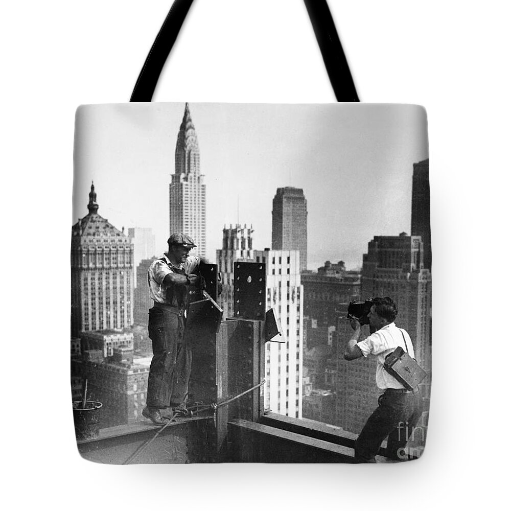 1930 Tote Bag featuring the photograph NYC CONSTRUCTION, c1932 by Granger