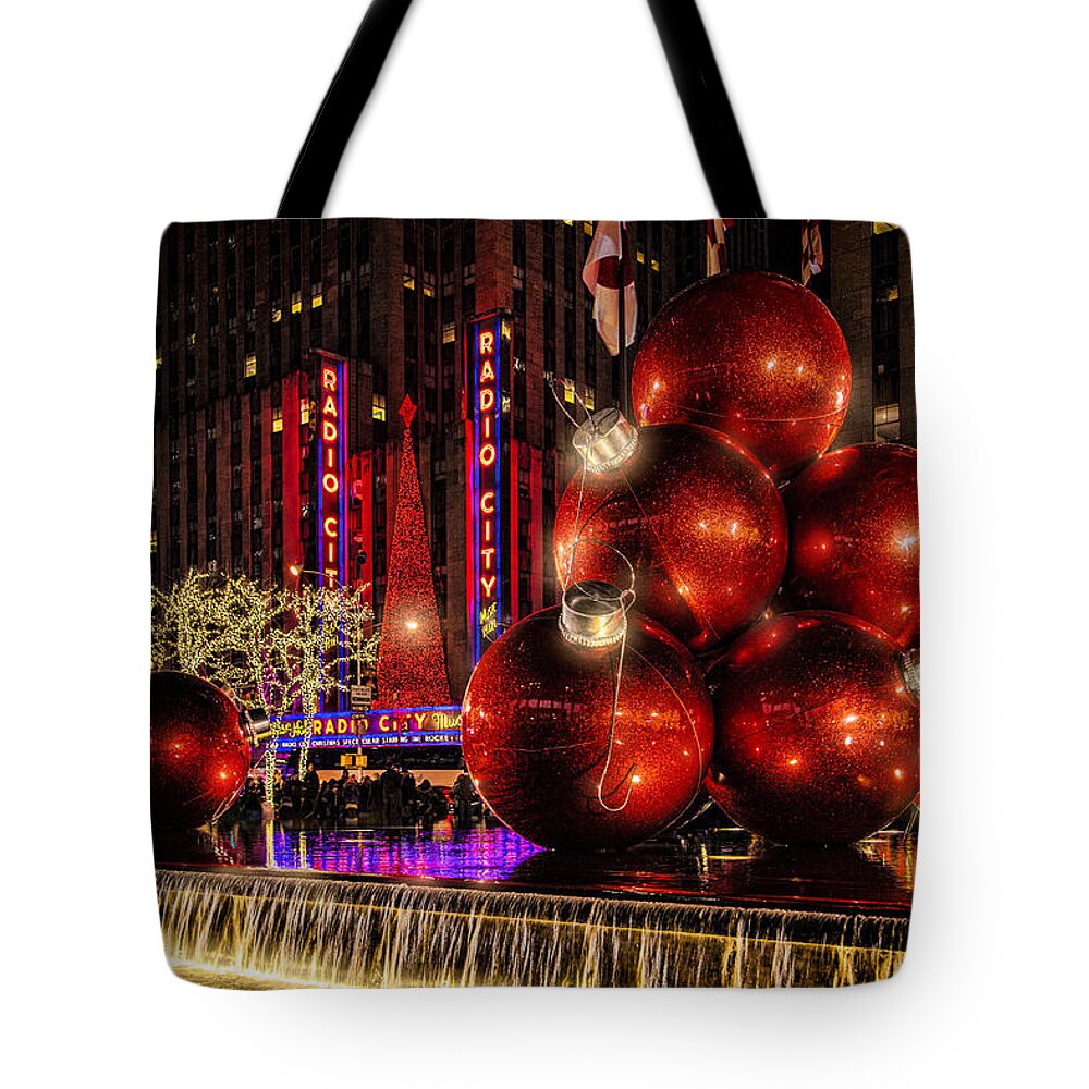 Balls Tote Bag featuring the photograph NYC Holiday Balls by Chris Lord