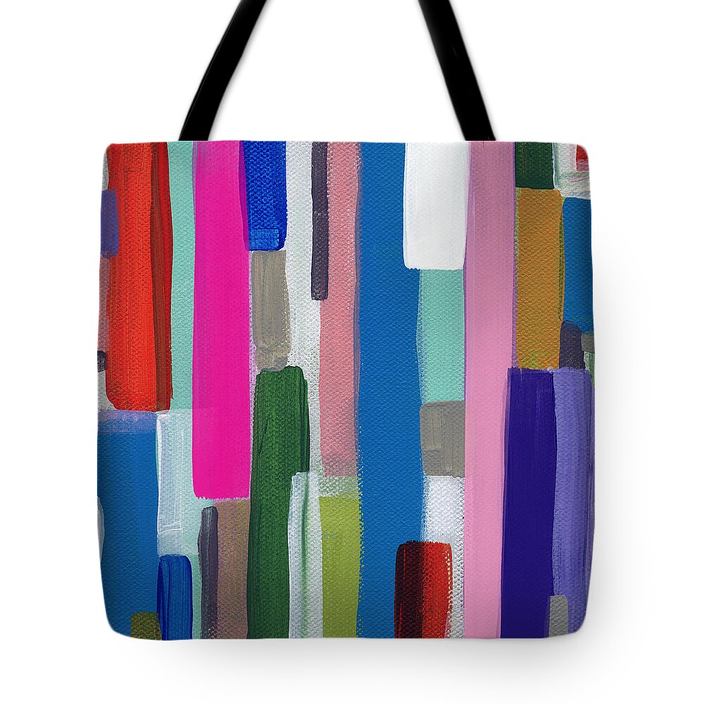 Abstract Painting Tote Bag featuring the painting Nyhaven 2- Abstract Painting by Linda Woods