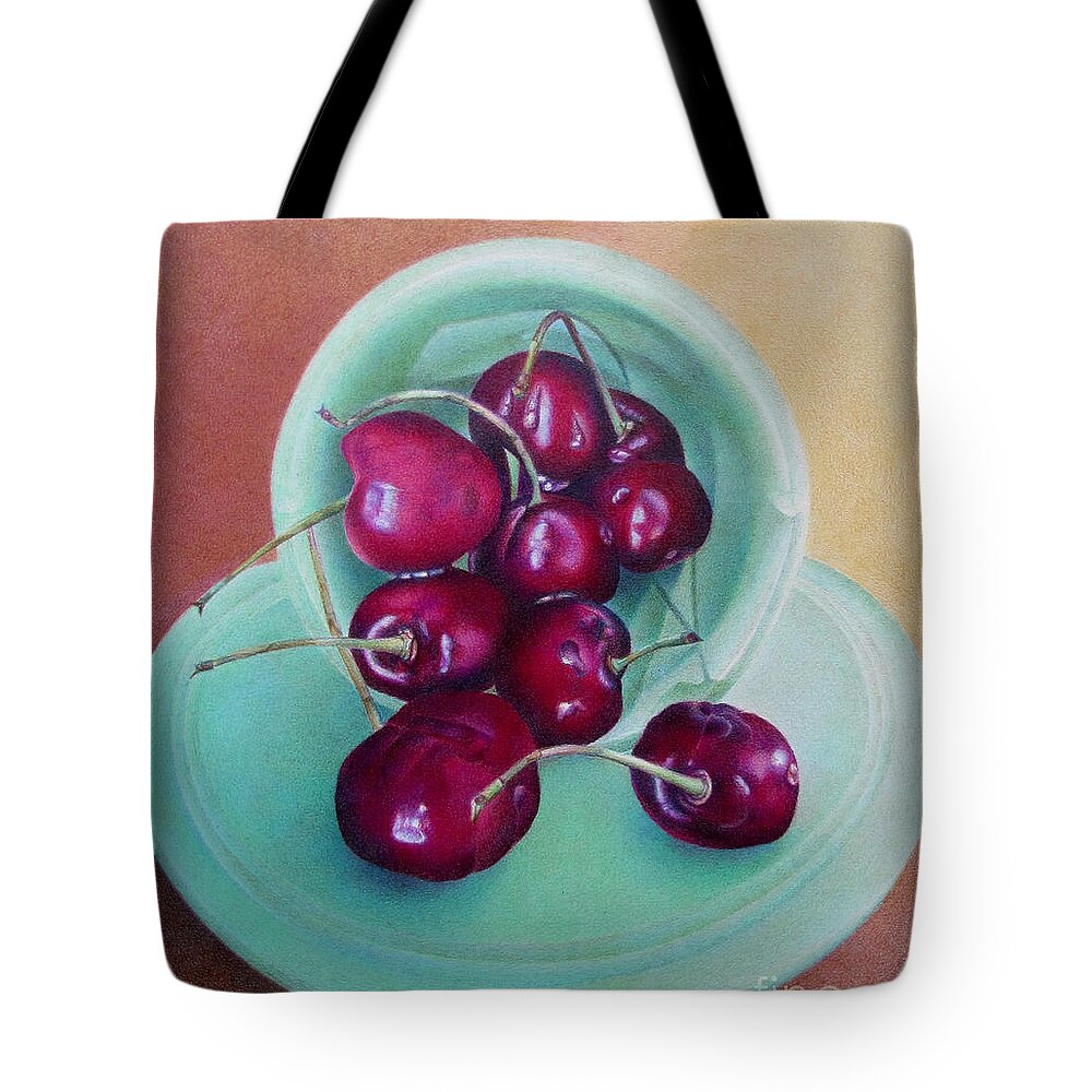 Fruit Tote Bag featuring the painting O-Cherry by Pamela Clements