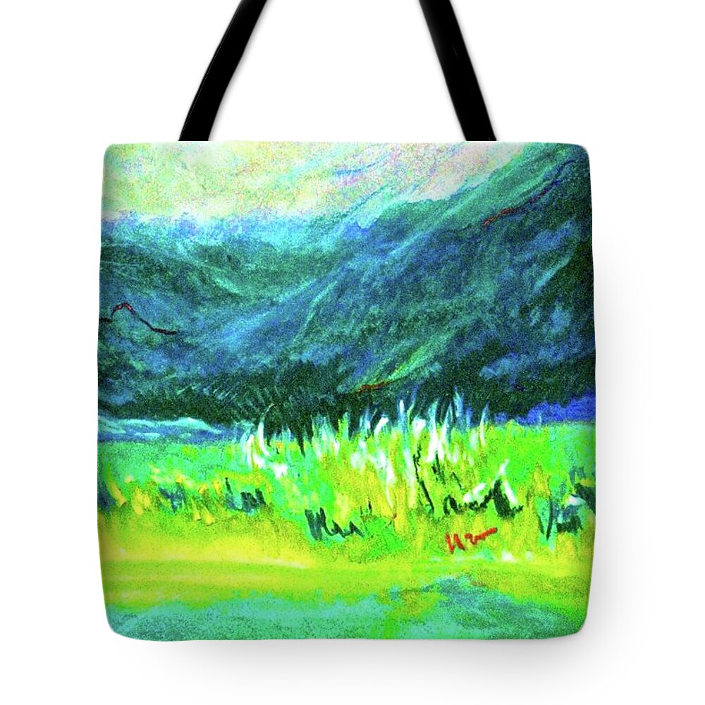 Abstract Tote Bag featuring the pastel Oahu by Leizel Grant