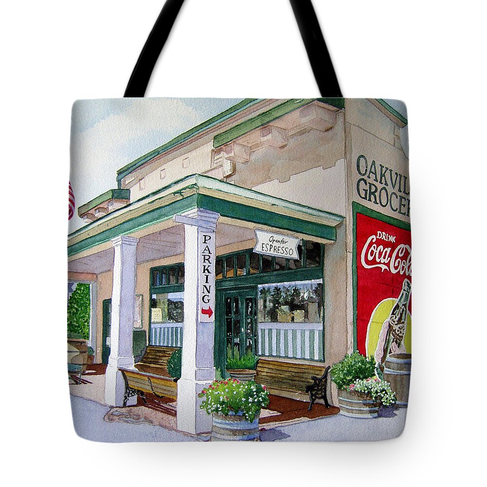 Cityscape Tote Bag featuring the painting Oakville Grocery by Gail Chandler