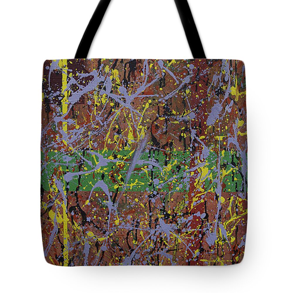 Abstract Tote Bag featuring the painting Obama Bin Ladin by Julius Hannah