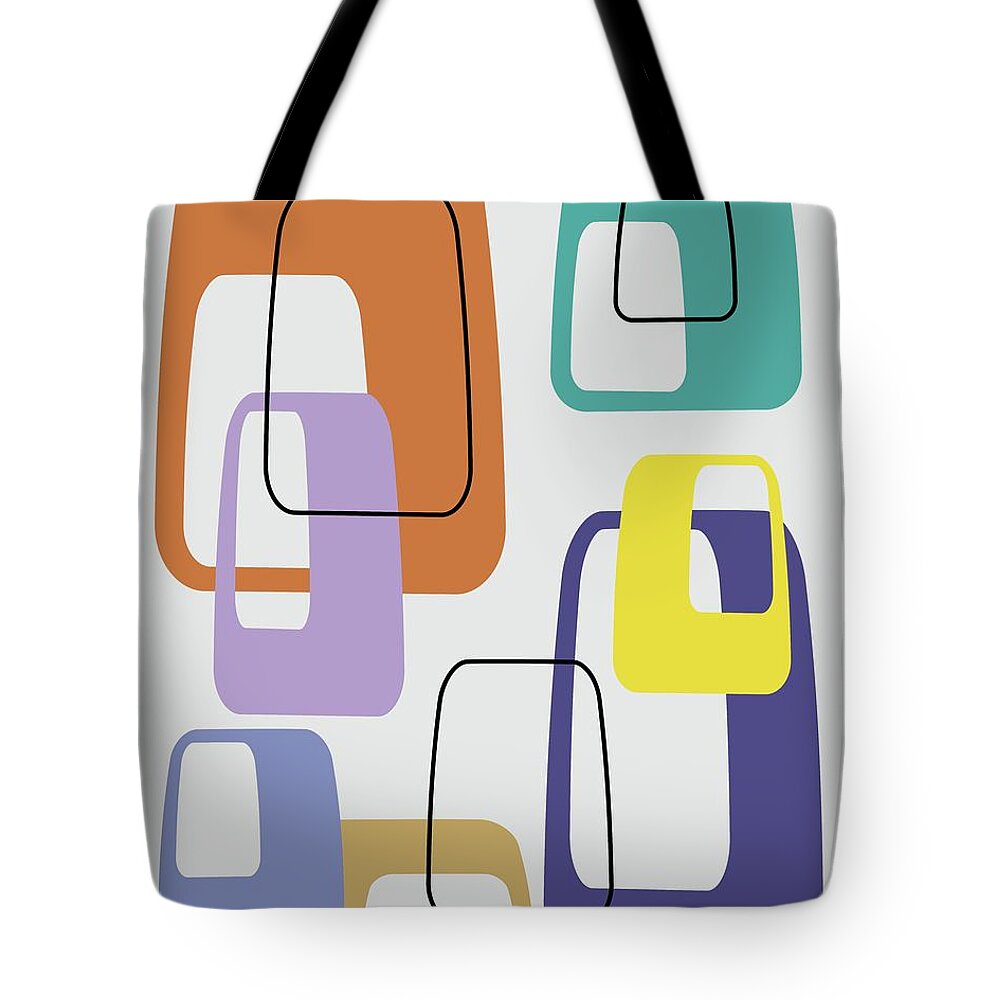  Tote Bag featuring the digital art Oblongs on Grey for Jeff 2 by Donna Mibus