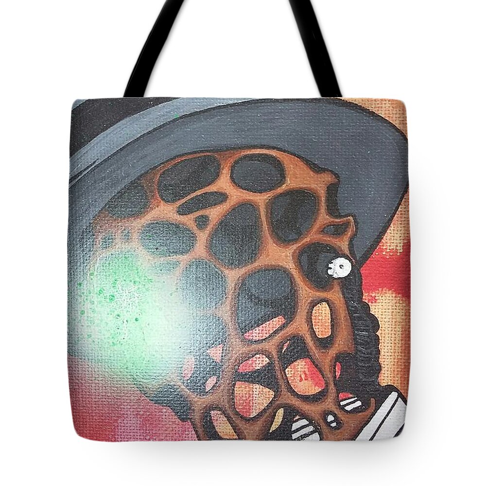 Snoop Dogg Tote Bag featuring the painting O.B.E. with Snoop Dogg by Ahhd N Clever