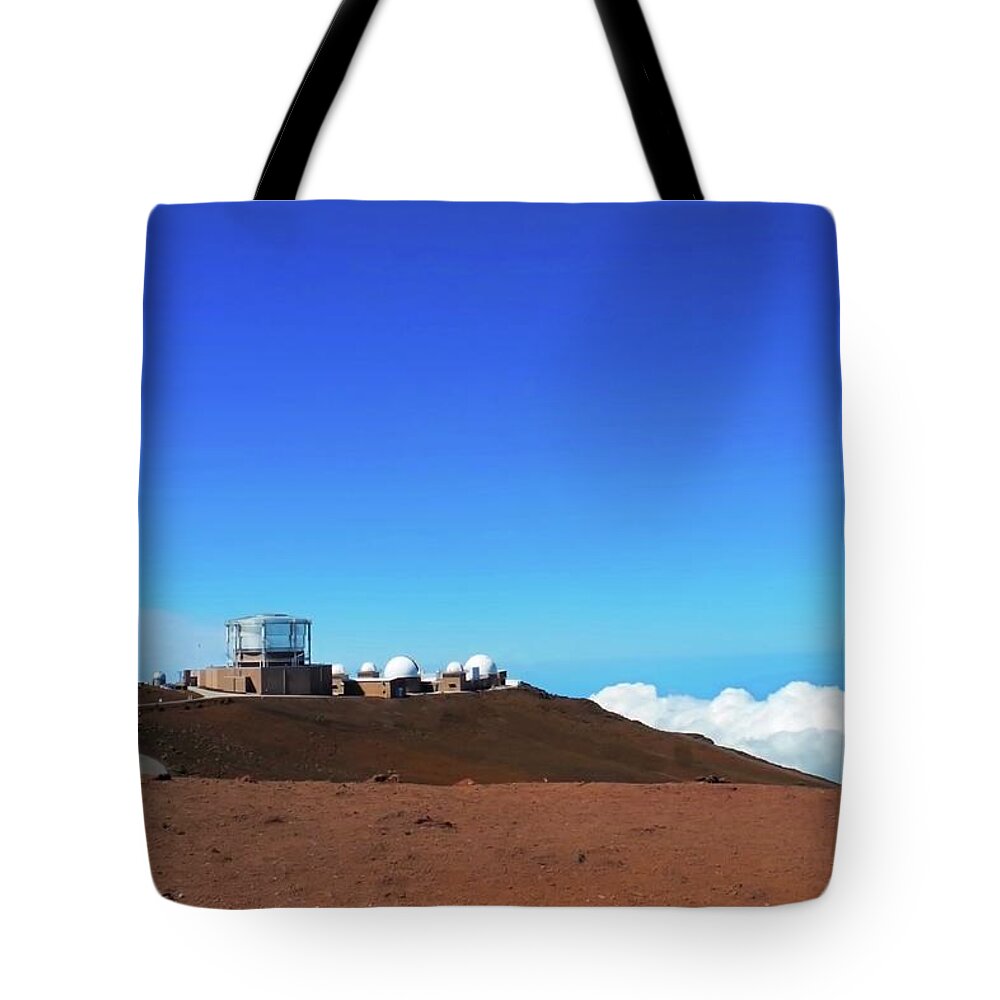 Observatory Tote Bag featuring the photograph Observatory Atop Haleakala by Kirsten Giving