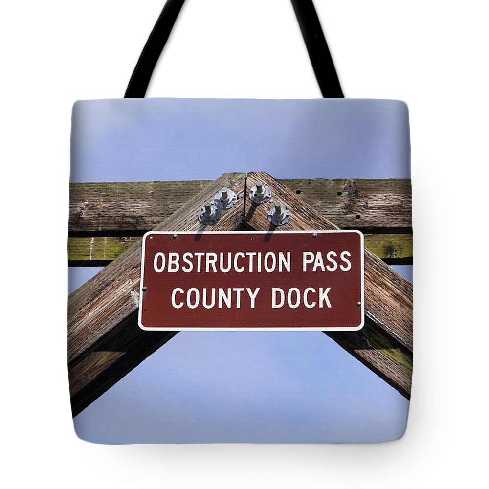 Obstruction Pass Tote Bag featuring the photograph Obstruction Pass Dock by Art Block Collections