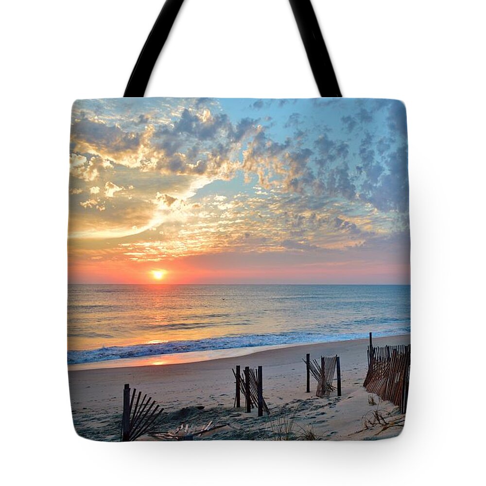 Obx Sunrise Tote Bag featuring the photograph OBX Sunrise September 7 by Barbara Ann Bell