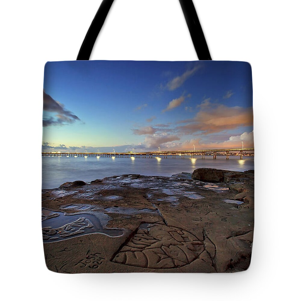 Ocean Beach Tote Bag featuring the photograph Ocean Beach Pier at Sunset, San Diego, California by Sam Antonio