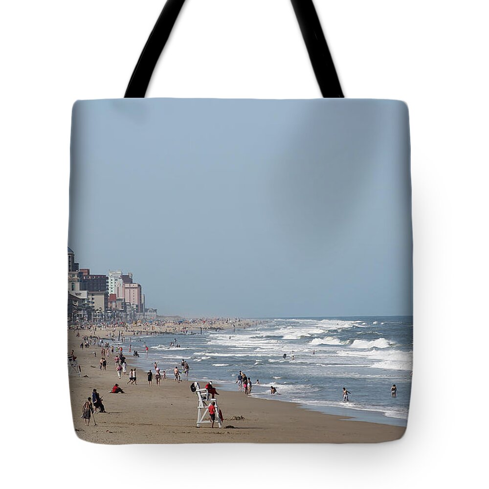 Landscape Tote Bag featuring the photograph Ocean City Maryland Beach by Robert Banach