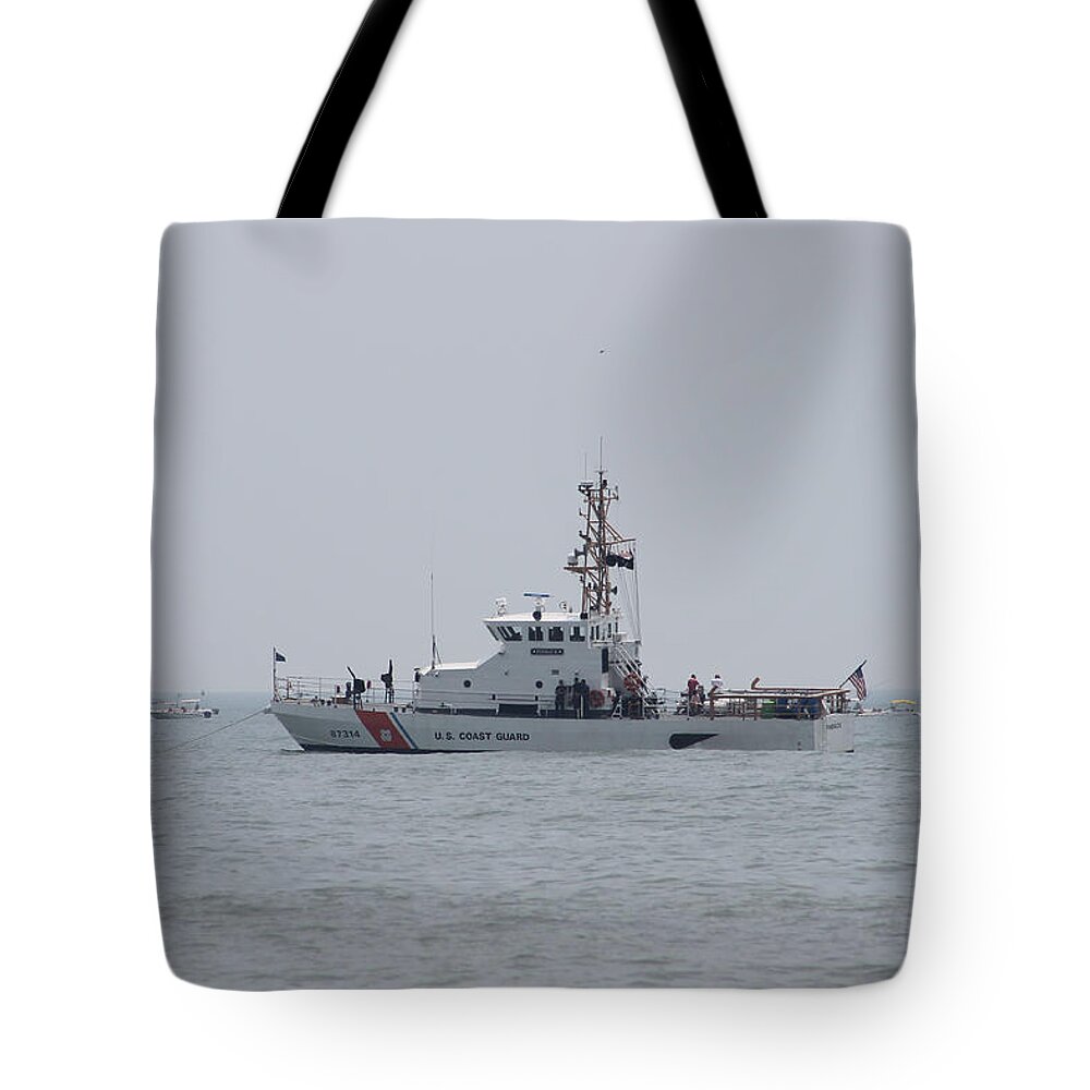 Ocean City Md Tote Bag featuring the photograph Ocean City's US Coast Guard on Patrol by Robert Banach