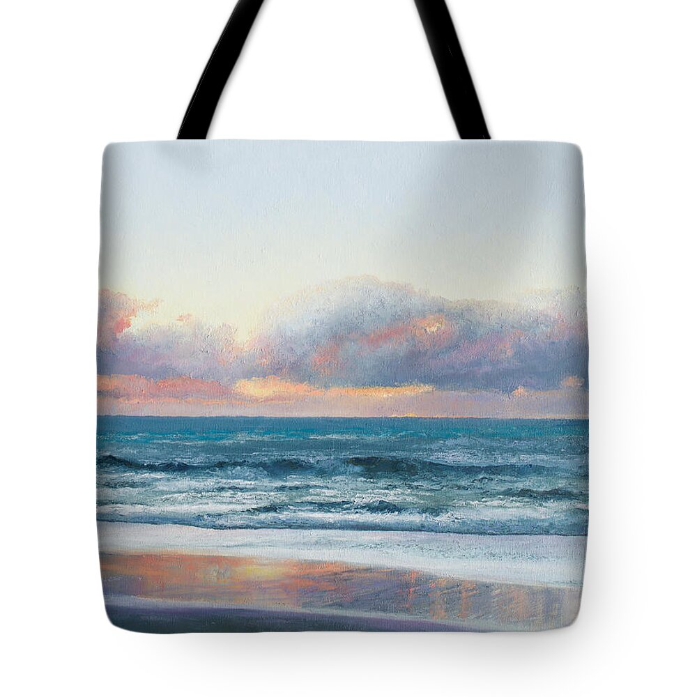 Ocean Tote Bag featuring the painting Ocean painting - Days End by Jan Matson