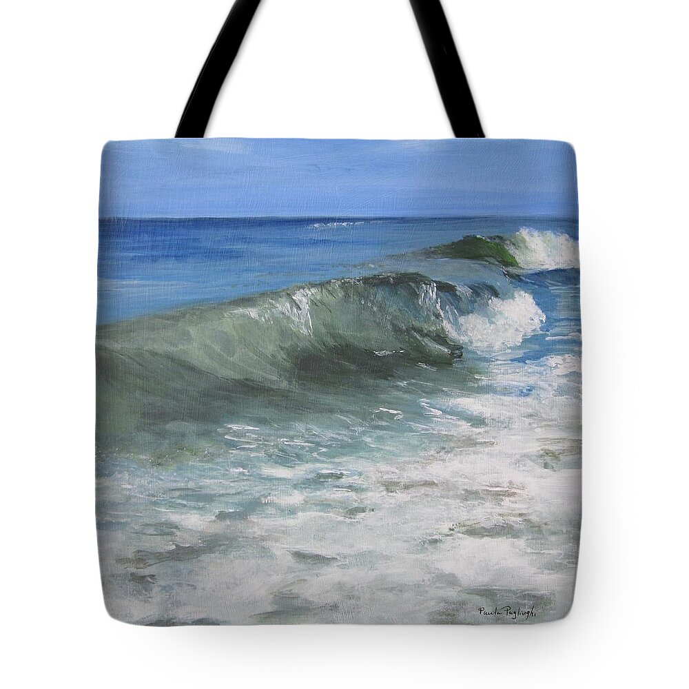 Ocean Tote Bag featuring the painting Ocean Power by Paula Pagliughi