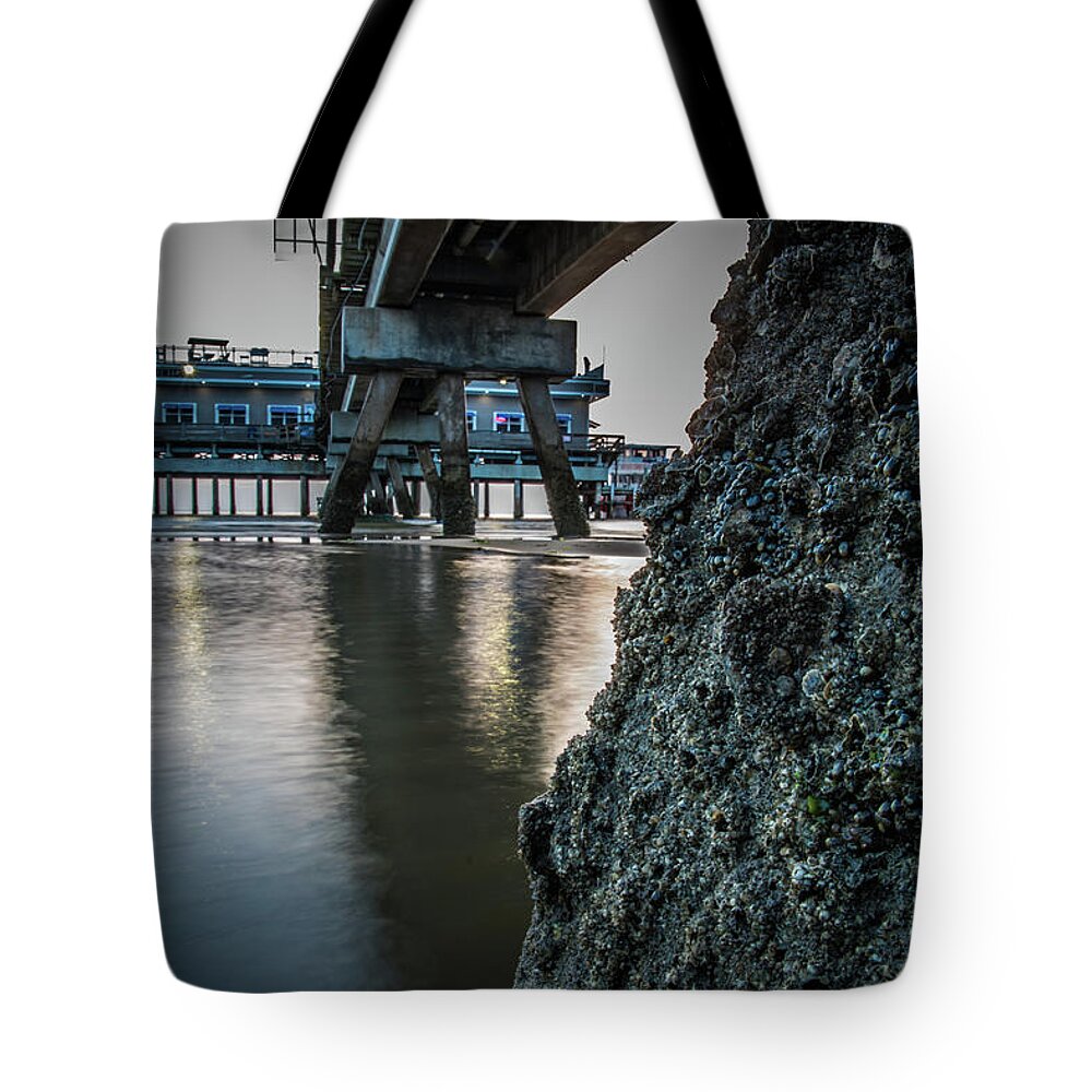Sunrise Tote Bag featuring the photograph Ocean View Pier Summer Sunrise 13 by Larkin's Balcony Photography