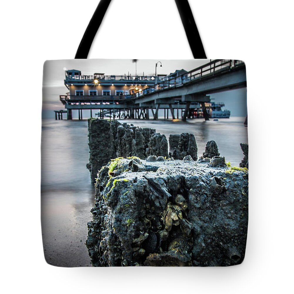 Sunrise Tote Bag featuring the photograph Ocean View Pier Summer Sunrise 4 by Larkin's Balcony Photography