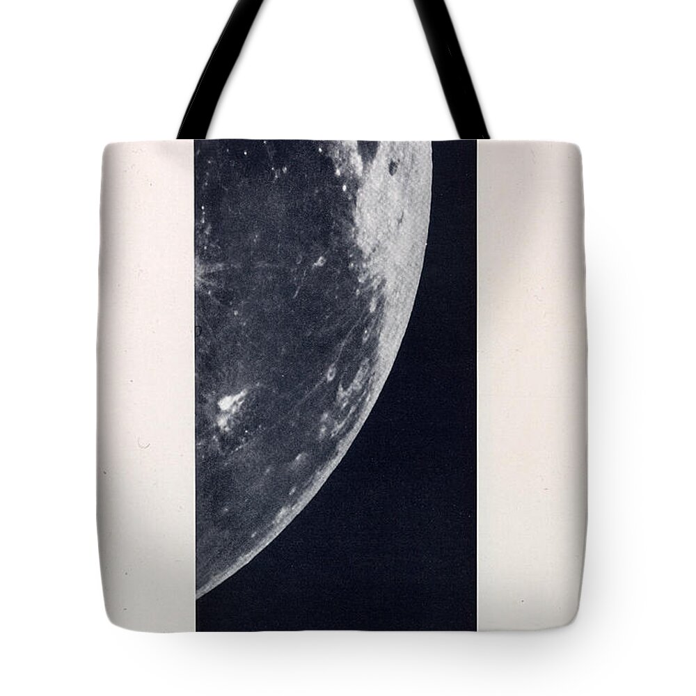 Celestial Chart Tote Bag featuring the drawing Oceanus Procellarum - Ocean of Storms - Surface of the moon - Lunar Surface - Celestial Chart by Studio Grafiikka