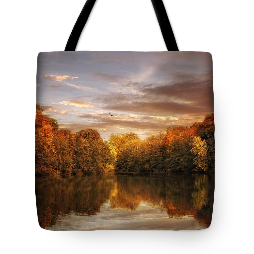 Nature Tote Bag featuring the photograph October Lights by Jessica Jenney