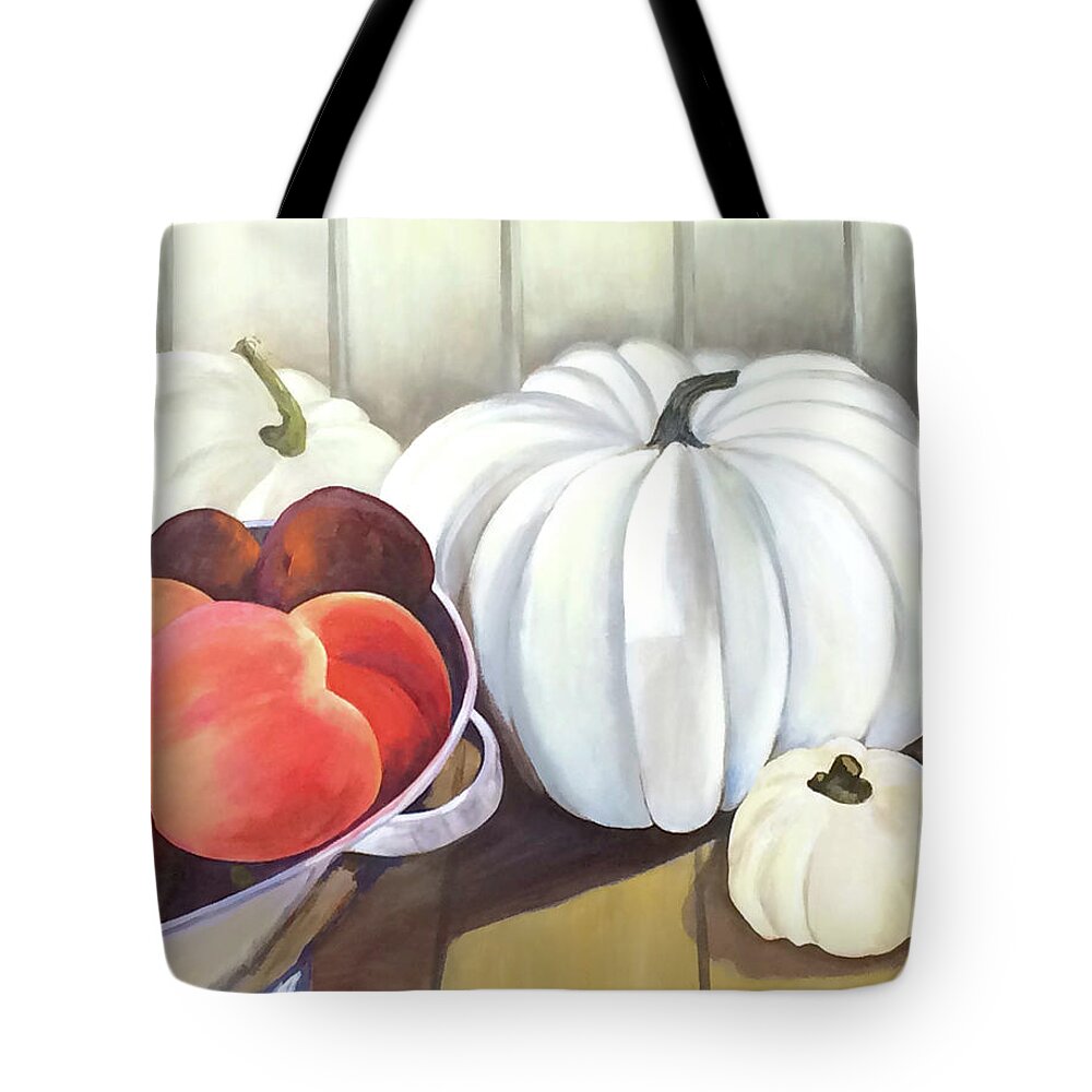 Pumpkins Tote Bag featuring the painting October Zest by Mary Chant