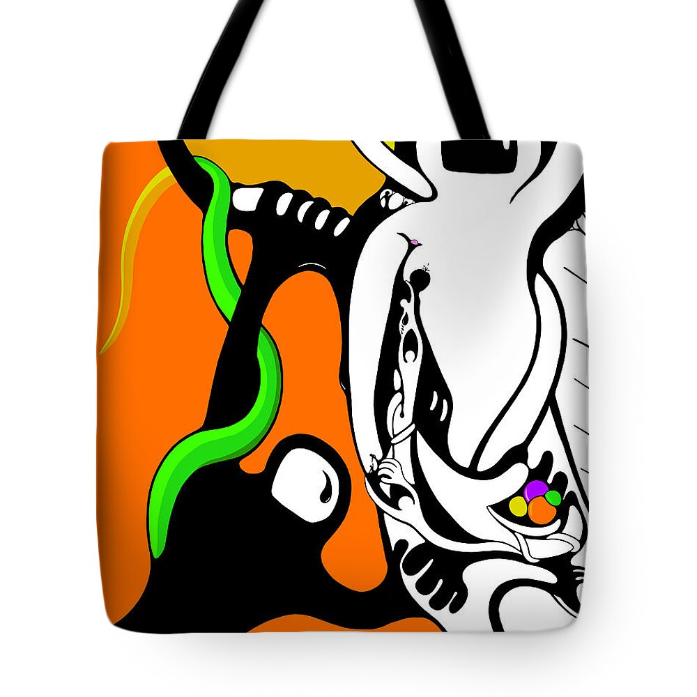 Space Tote Bag featuring the drawing Oddballs by Craig Tilley