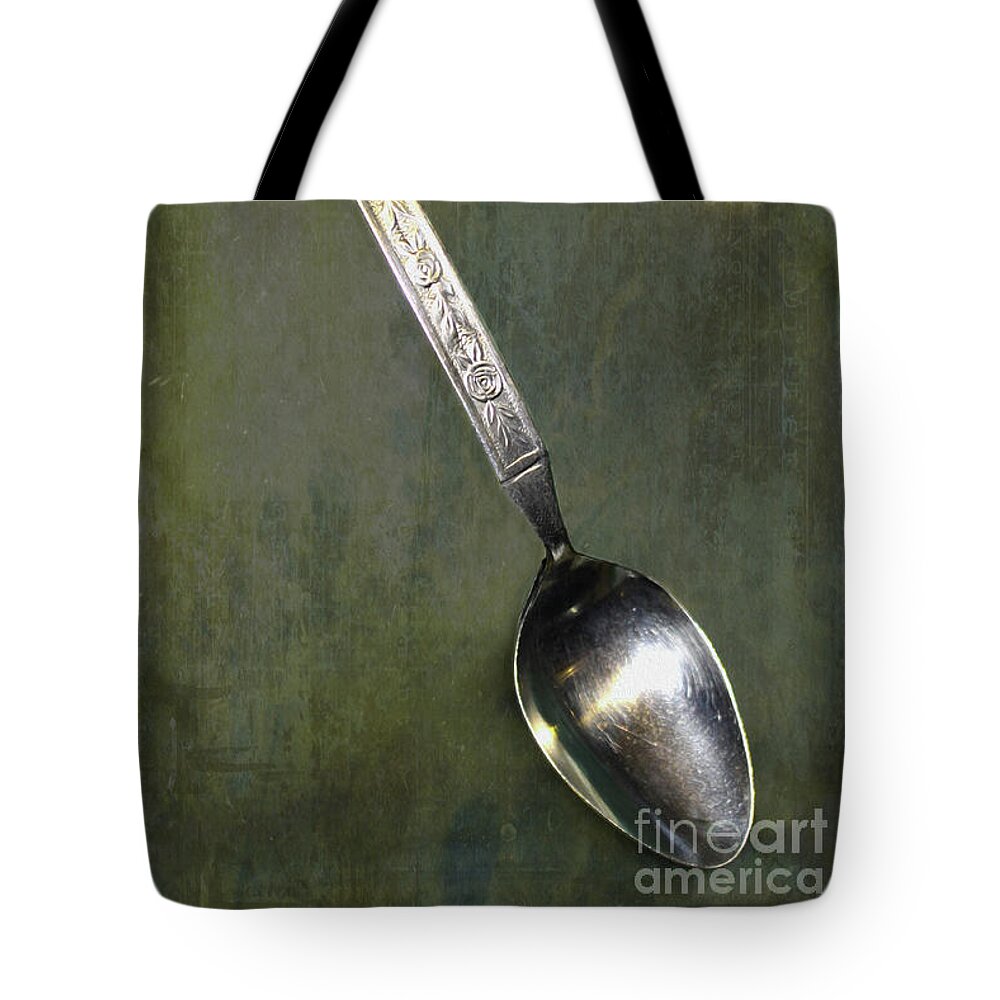 Cutlery Tote Bag featuring the photograph Ode To The Lone Spoon Print 1 by Nina Silver