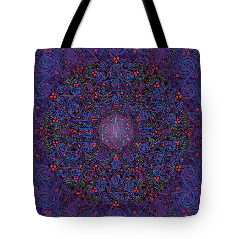 Odin Tote Bag featuring the digital art Odin's Dreams by Celtic Artist Angela Dawn MacKay