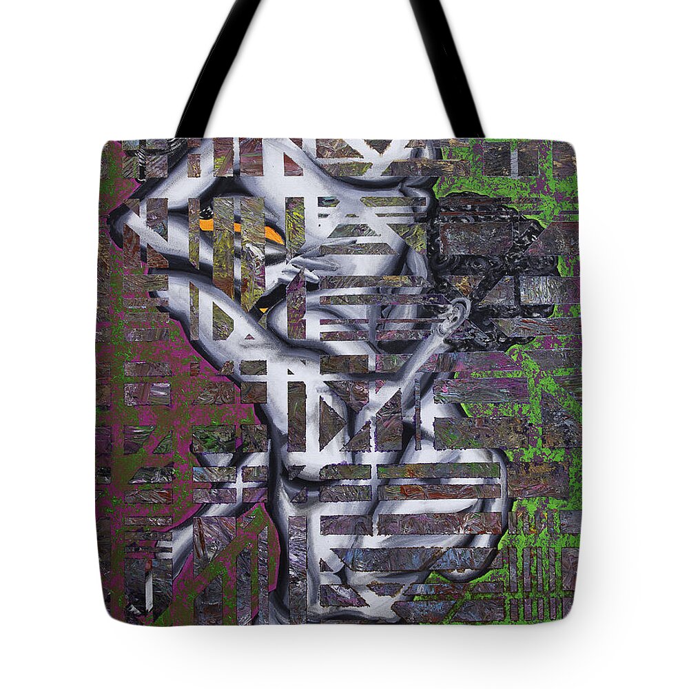 Abstract Tote Bag featuring the painting Oedipus Triumphant by Julius Hannah