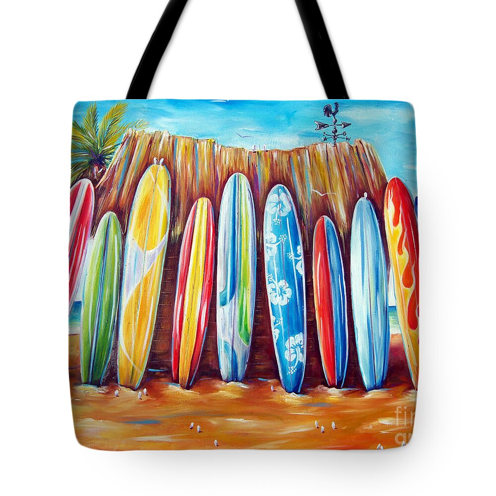 Surf Tote Bag featuring the painting Off-Shore by Deb Broughton