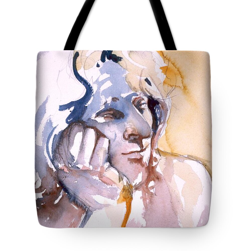 Headshot Tote Bag featuring the painting Ogden 2 by Barbara Pease