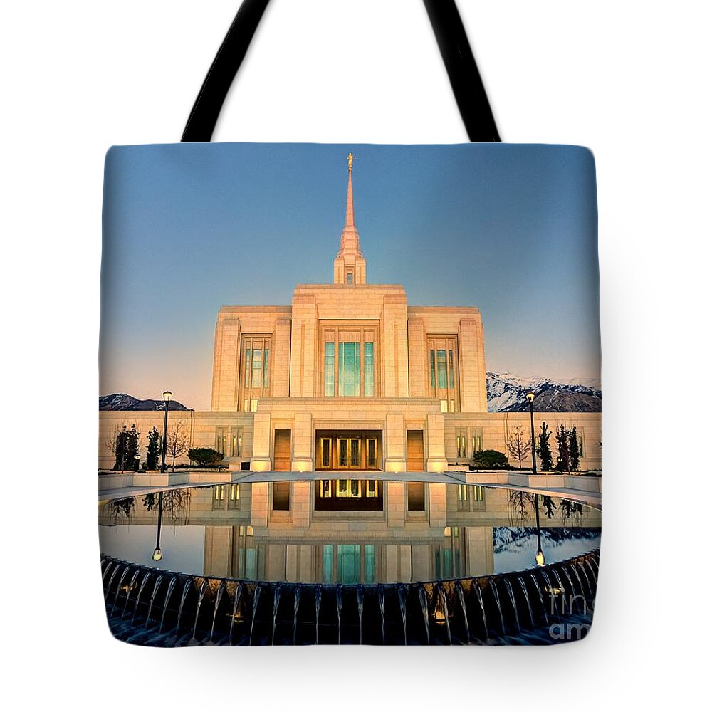Ogden Tote Bag featuring the photograph Ogden LDS Temple by Roxie Crouch