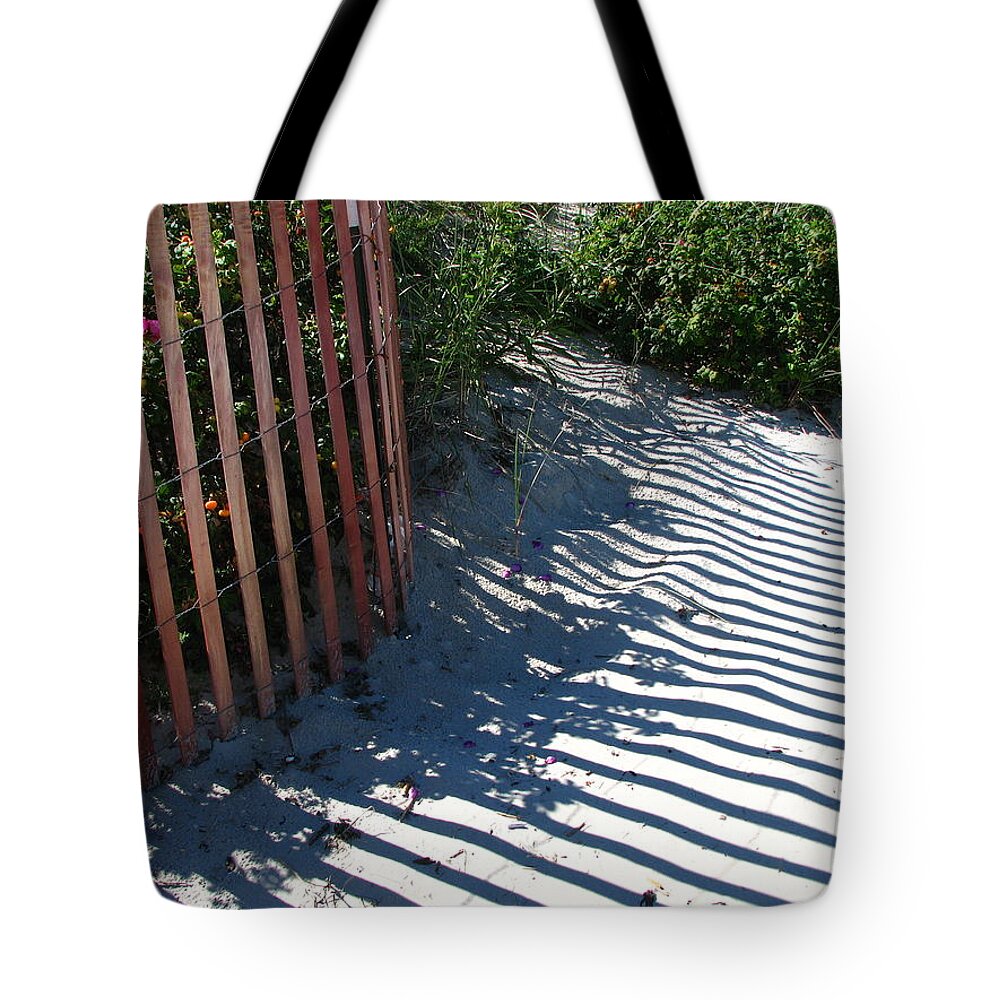 Beach Tote Bag featuring the photograph Ogunquit Shadows by Mary Ellen Mueller Legault