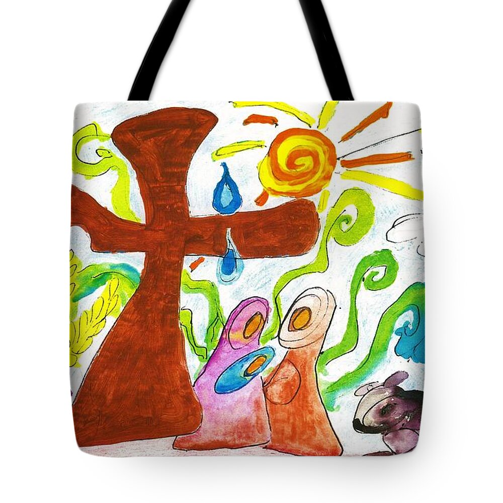 Christmas Tote Bag featuring the painting Oh Holy Night by Martin Cline