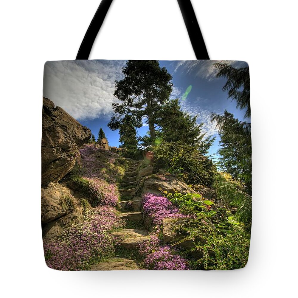 Hdr Tote Bag featuring the photograph Ohme Gardens by Brad Granger