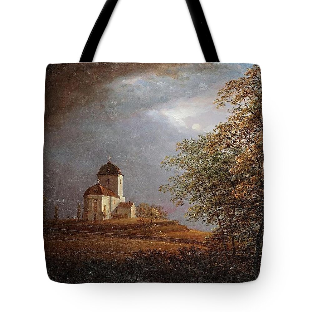 Carl Johan Fahlcrantz (1779-1861)-‘andrarams Church’-oil On Canvas-1836 Tote Bag featuring the painting Oil On Canvas by Carl Johan
